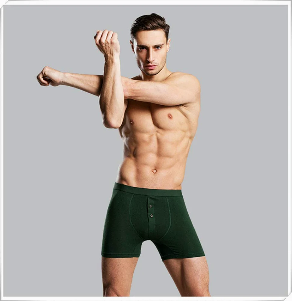 BLOMDE Boxer Hombreropa Interior Larga De Algodón Boxers Boxer Calzoncillos Suaves De Homme Bragas Masculinas Pantalones Cortos Pierna