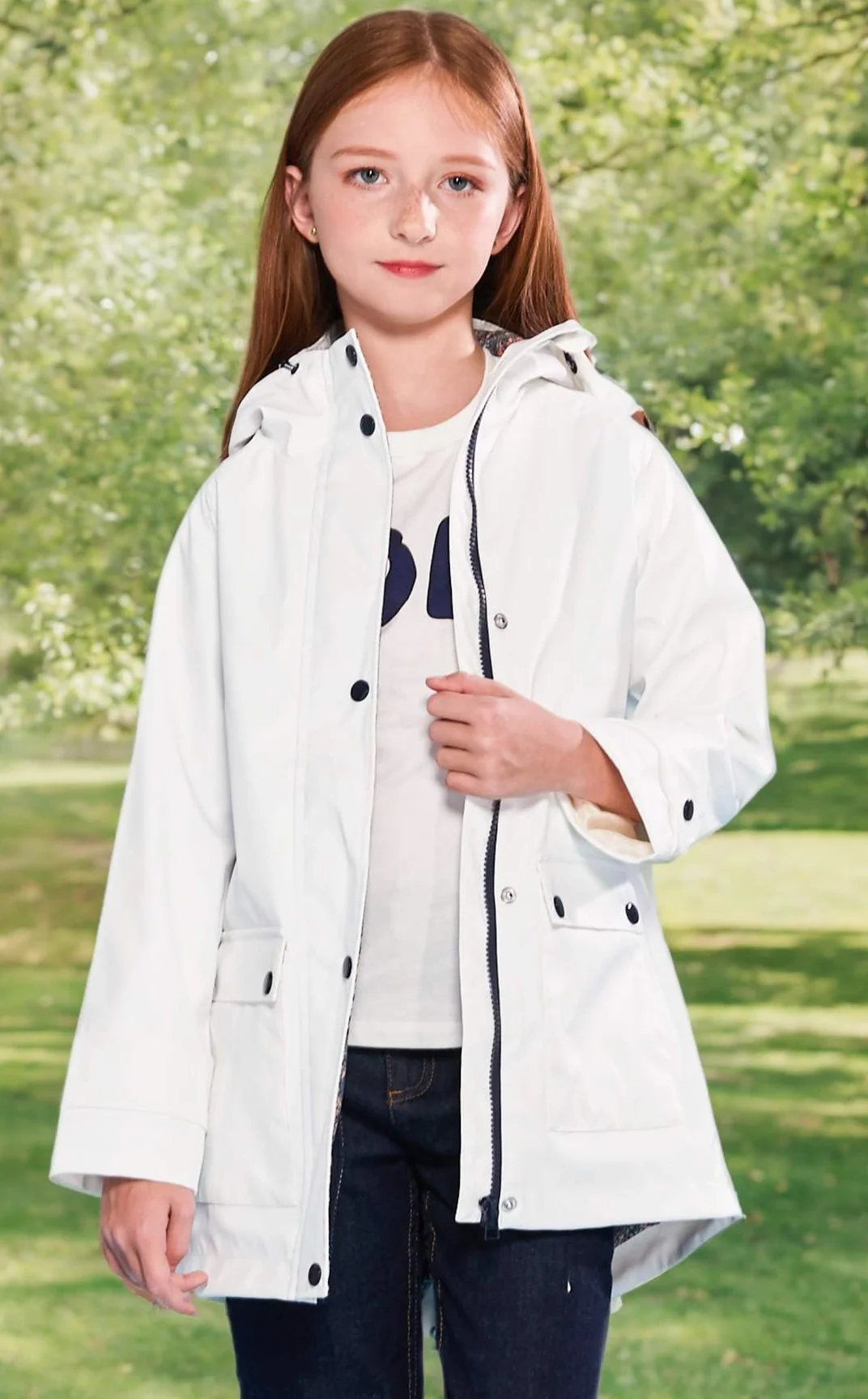 SOLOCOTE Chubasquero para Niños con Capucha Mochila Forrada de Goma para Niñas y Niños Impermeable y Resistente al Viento