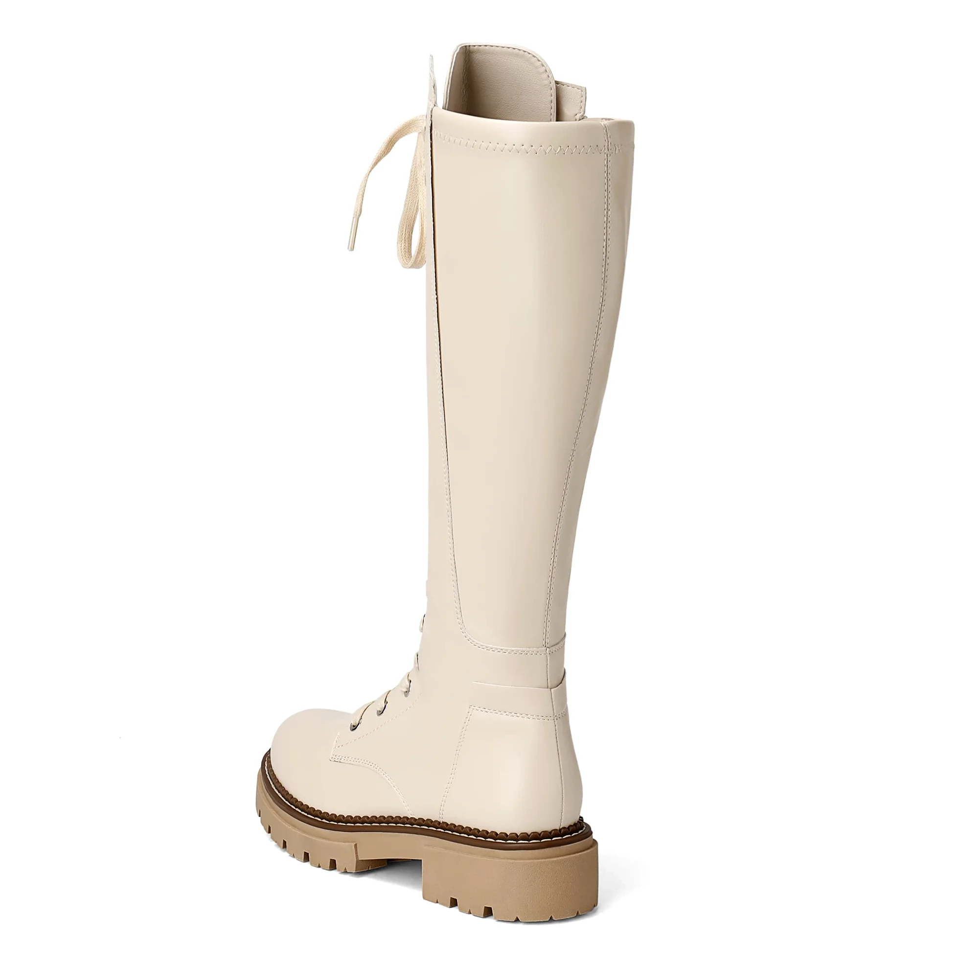 DREAM PAIRS Botas de Caña Alta Mujer con Cordones hasta la Rodilla con Suela Antideslizante Elegante y Práctica SDKB2203W-E