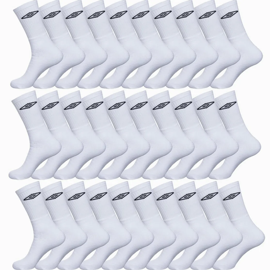 Umbro Calcetines Hombre Ajuste Perfecto - Paquete de 30 - Calcetines Deporte Hombre, Tennis, Soporte Antideslizante