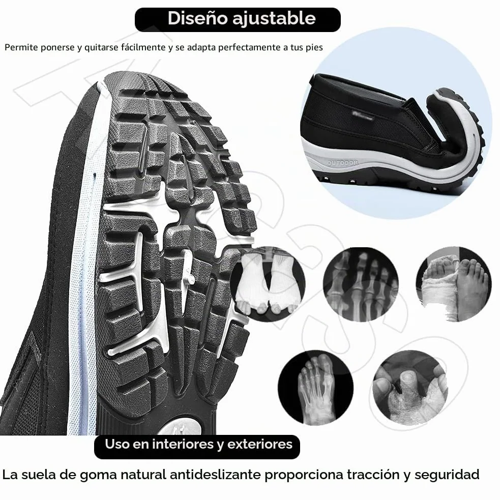 Zapatos Extra Ancho Mujer Invierno Cálidas Zapatos Especiales para Juanetes Mujer de Osteoartritis Zapatos Ancho Especial para Pies Delicados Antideslizantes y Cómodos,Negro,41/255mm