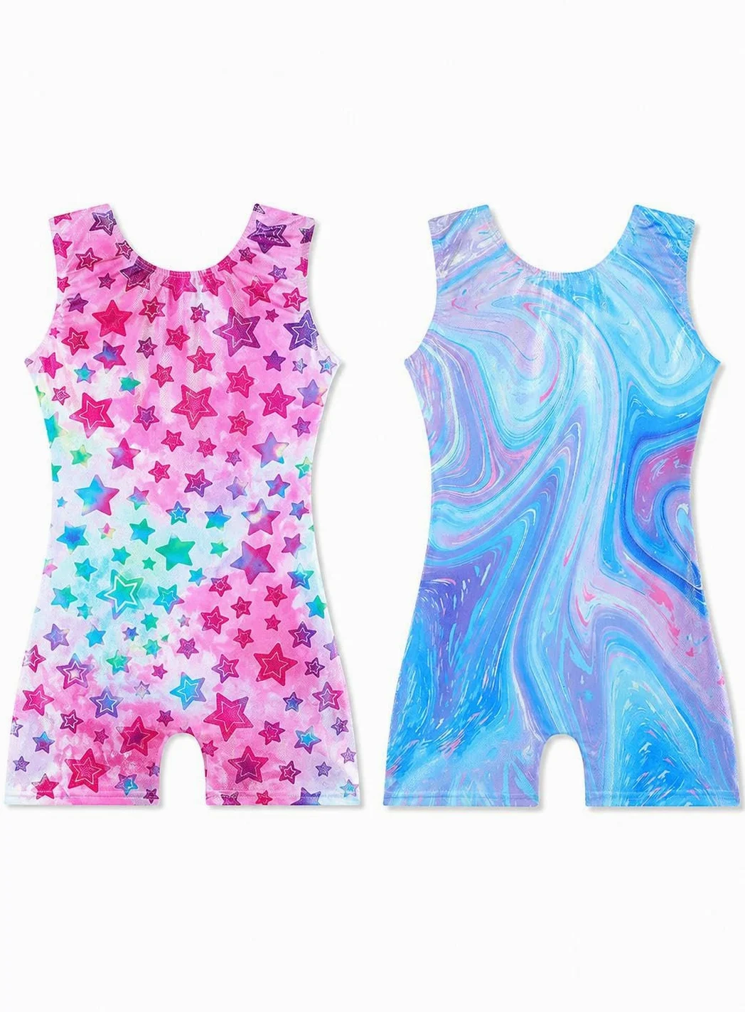 EQSJIU Leotardos de gimnasia con pantalones cortos para niñas, unicornio, arco iris, globo, flor, colores degradados brillantes, ciclista, 1-10 años