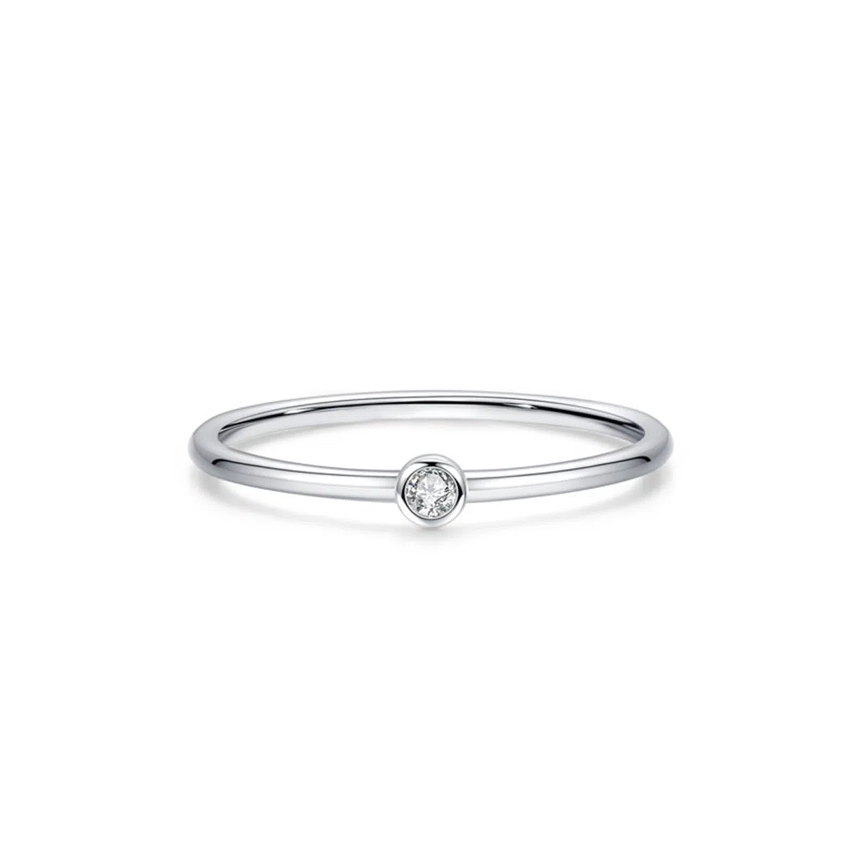 KnSam Anillo de boda auténtico, oro blanco 9 K/14 K/18 K, anillo de compromiso, clásico, fino con diamante, para parejas, Au 375/585/750, oro blanco, talla 47-65