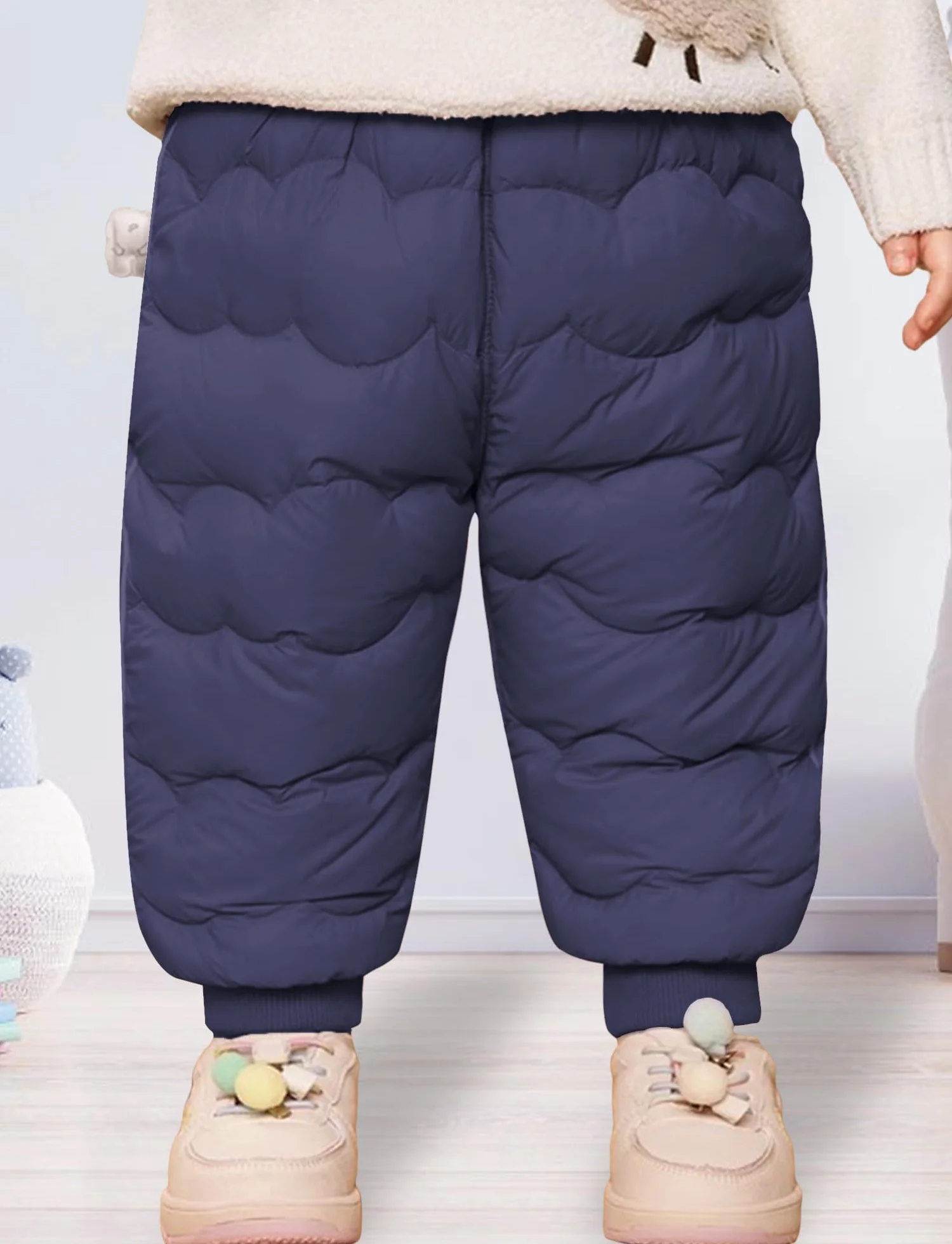 Happy Cherry Pantalones de plumón para niños, ligeros, de invierno, gruesos, cálidos, para la nieve, para niñas y niños, pantalones de esquí a prueba de viento, pantalones para exteriores, de invierno