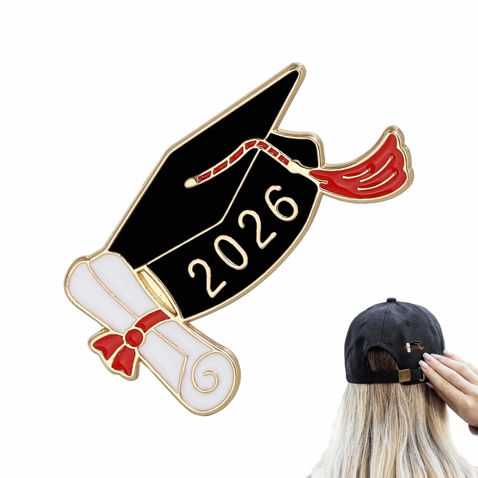 Broche de graduación, insignias de solapa de, pines de graduación 2026 | para profesor, escuela, estudiante, escuela secundaria, universidad, cuello, chal, suéter, bufanda, abrigo, chaqueta