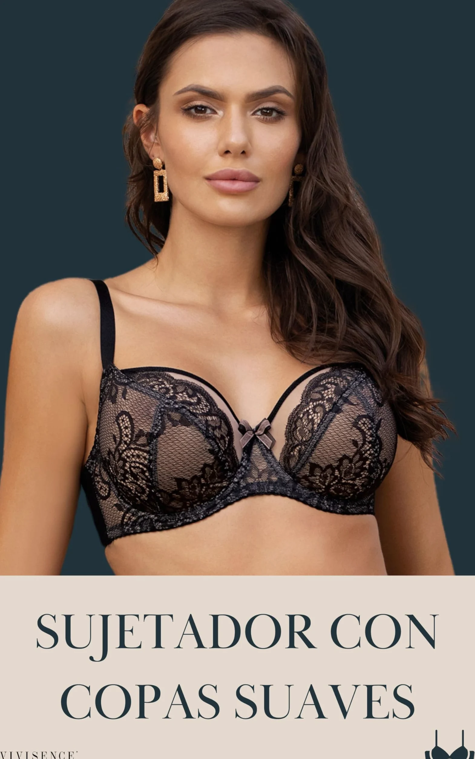 Vivisence Sujetador Blando con Motivo Floral para Mujeres 1044