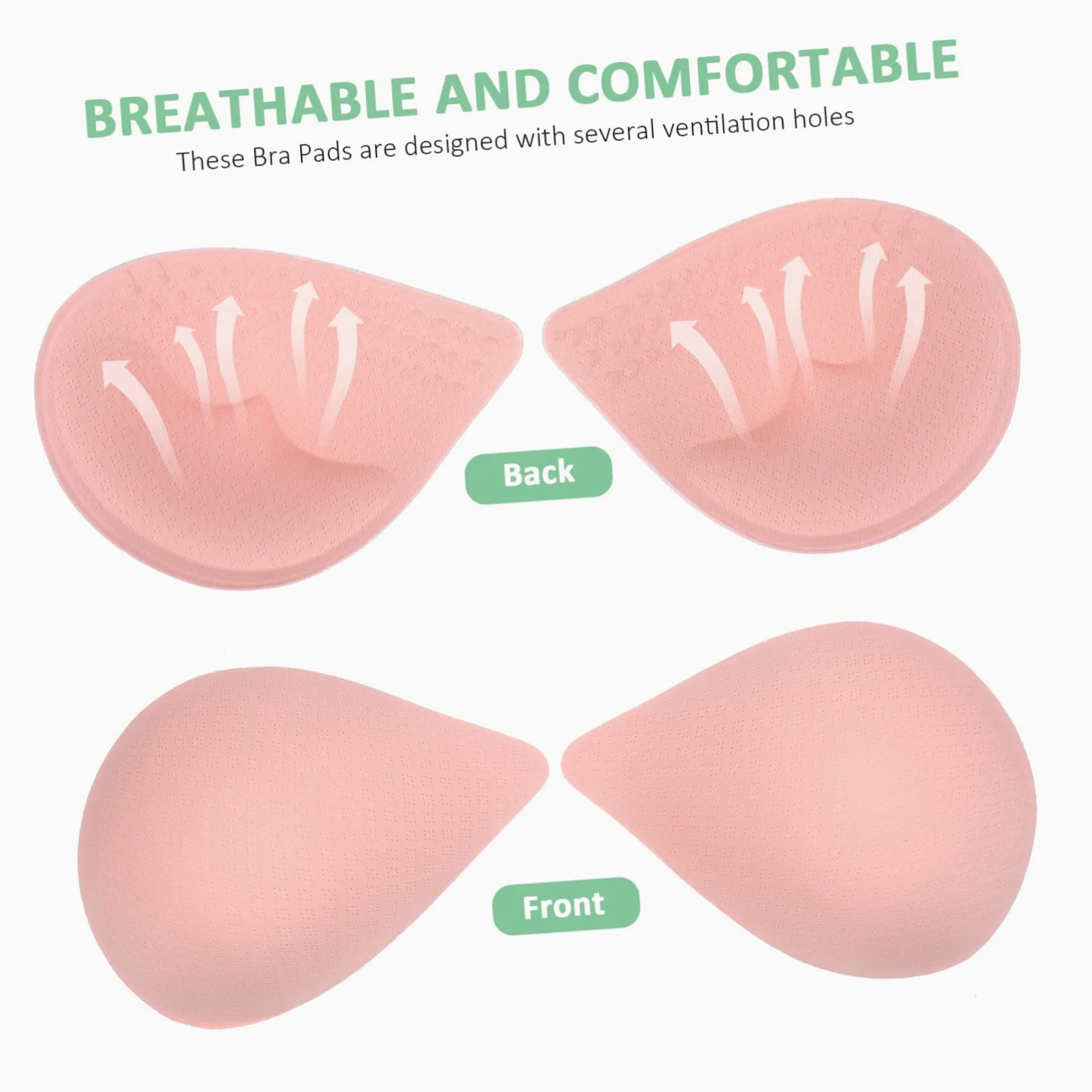 12 Pares de Almohadillas de Sujetador Hechas de Fibra Elástica y Poliéster para Mujer Cómodas y Ligeras para Tops de Bikini y Sujetadores Deportivos