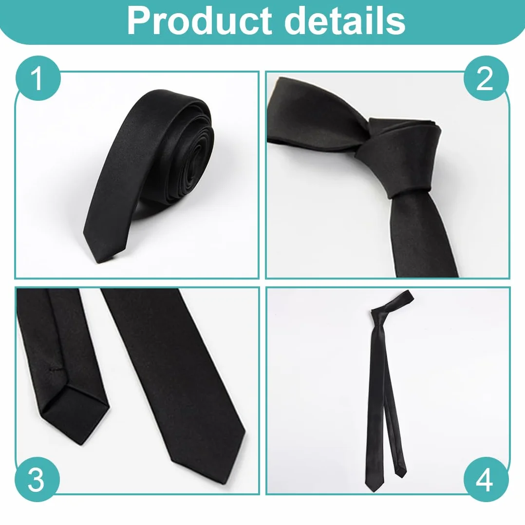 Corbata Pre-Atada para Niño, Escolares Ajustables, Formal, Microfibra, Liso Sólido, Torre, Infantil
