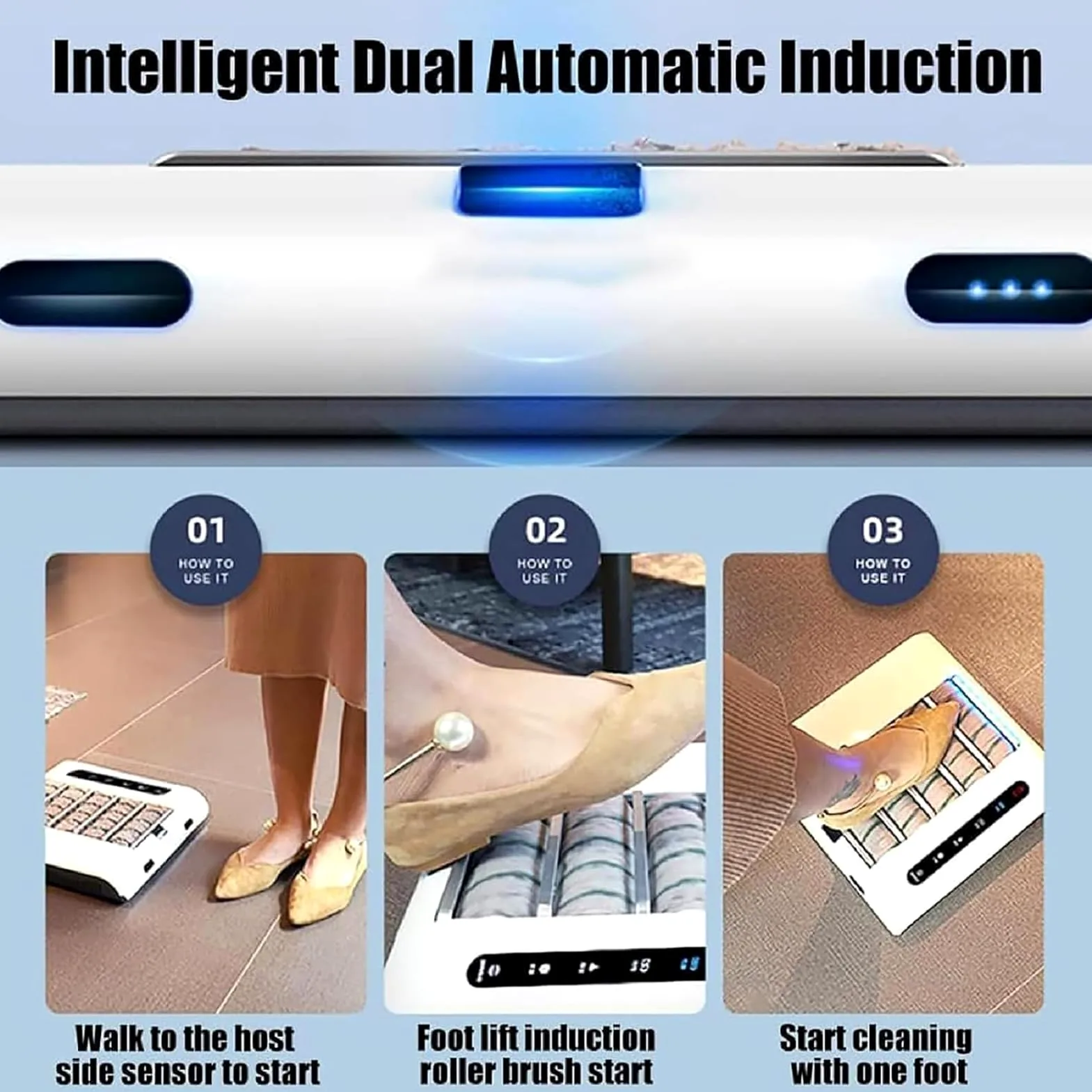 Pulidora eléctrica de zapatos, máquina de limpieza totalmente automática de 1000 Pa, limpiador de suela sin agua de 260 RPM para hogar, oficina, hoteles, uso comercial