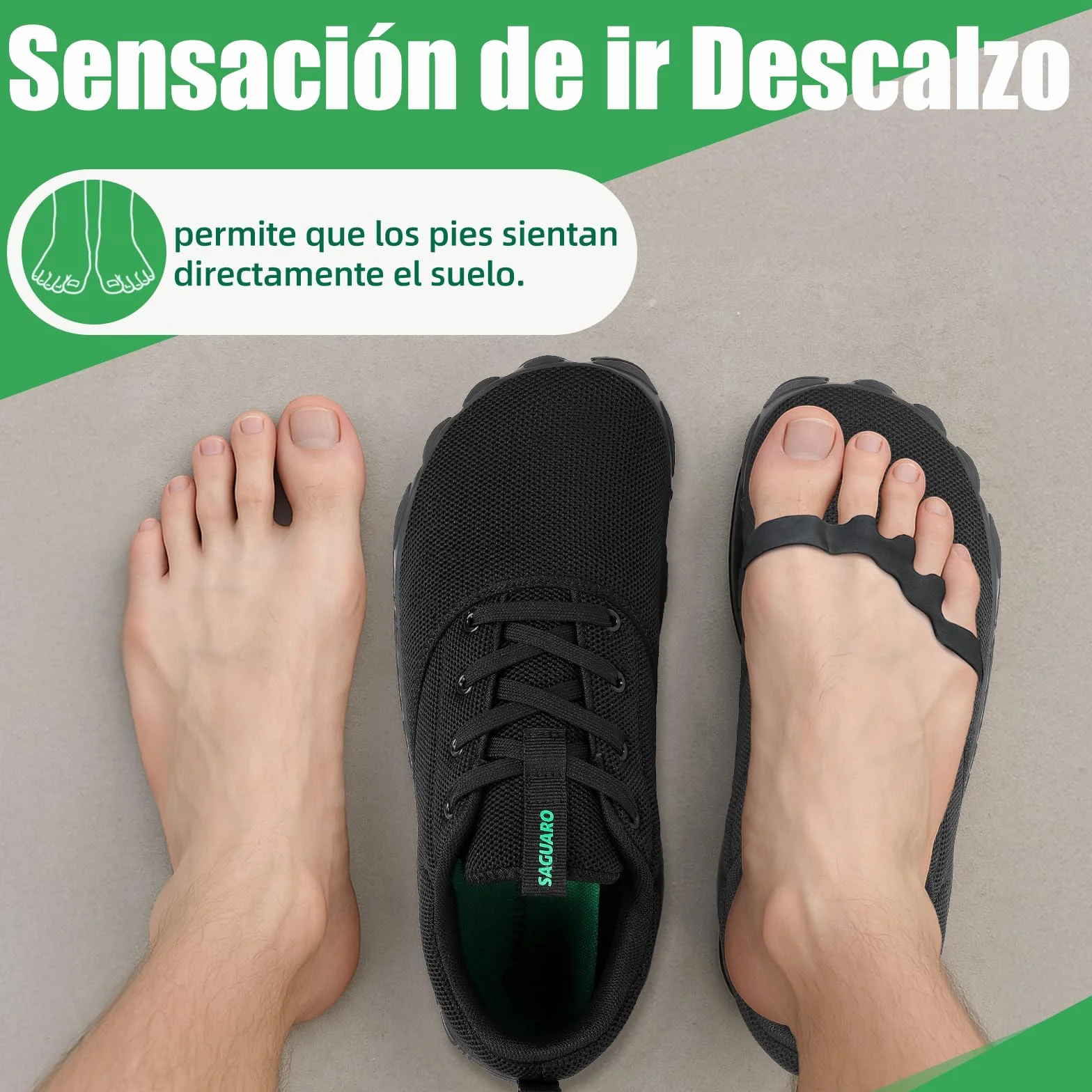 SAGUARO Unisex Zapatos Barefoot Antideslizante y Ligeras Zapatillas de Trail Running, Talla 36-48
