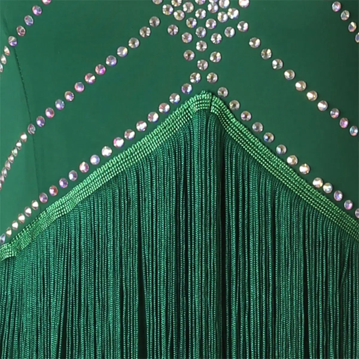 trajes de baile Vestido de baile latino, ropa, vestidos con flecos, vestido de mujer latinoamericana, flamenco, traje de baile for niñas, Tango Dancewea, borla (Color : Verde, Size : XXL)