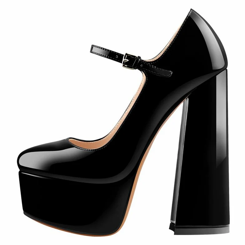 blingqueen Mary Jane - Zapatos de tacón alto para mujer, con correa y hebilla