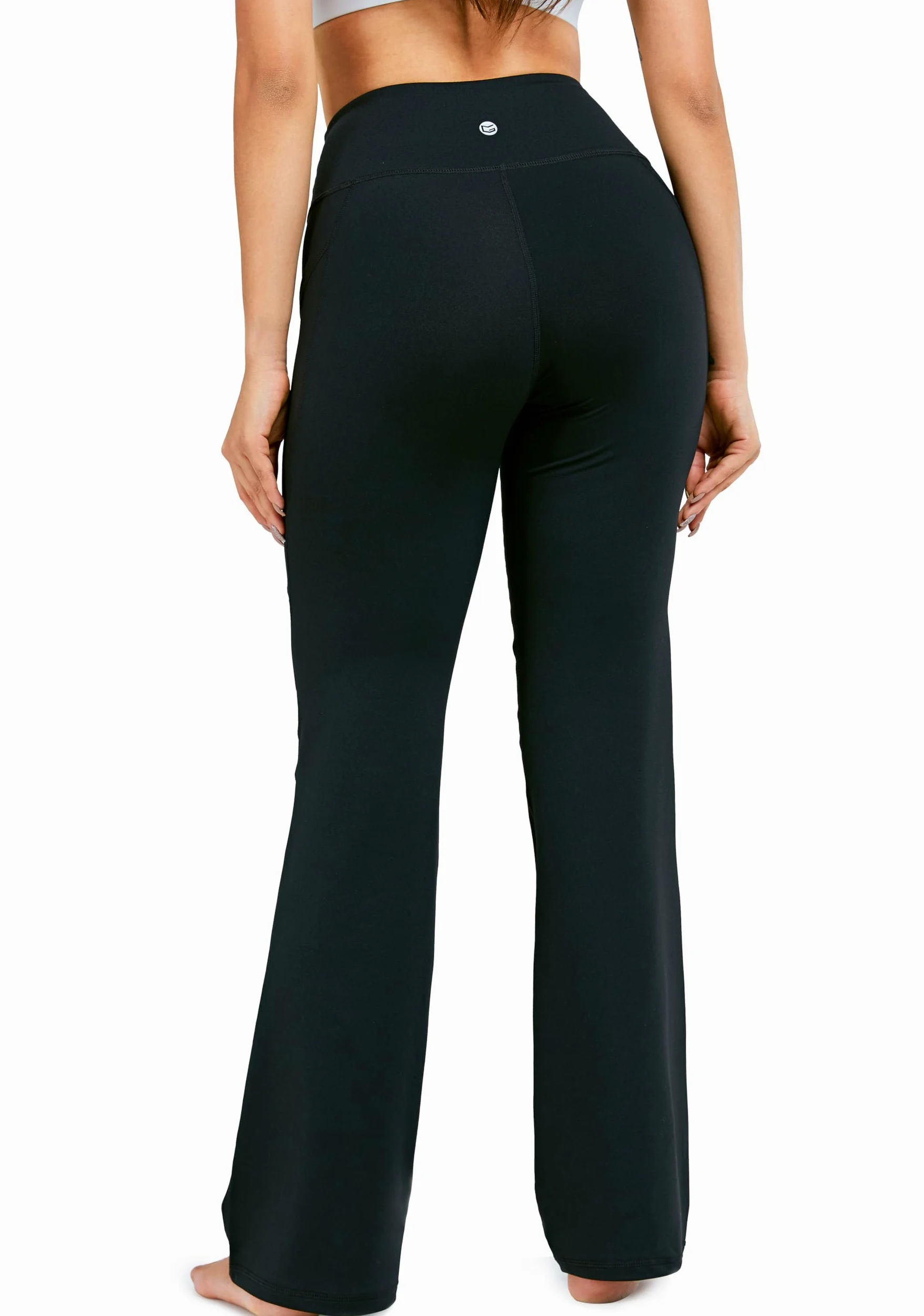 Pantalones Largos de Yoga Acampanados de Cintura Alta con Bolsillos para Mujer de 71.1 cm/76.2 cm/81.3 cm/86.3 cm/86.4 cm
