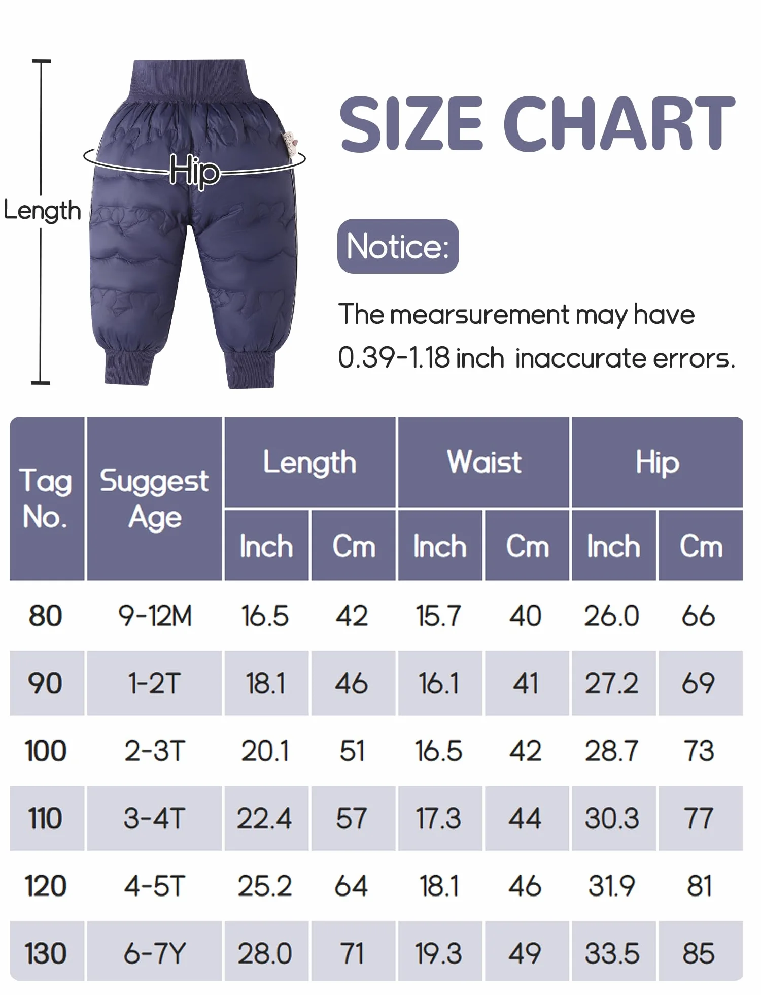 Happy Cherry Pantalones de plumón para niños, ligeros, de invierno, gruesos, cálidos, para la nieve, para niñas y niños, pantalones de esquí a prueba de viento, pantalones para exteriores, de invierno