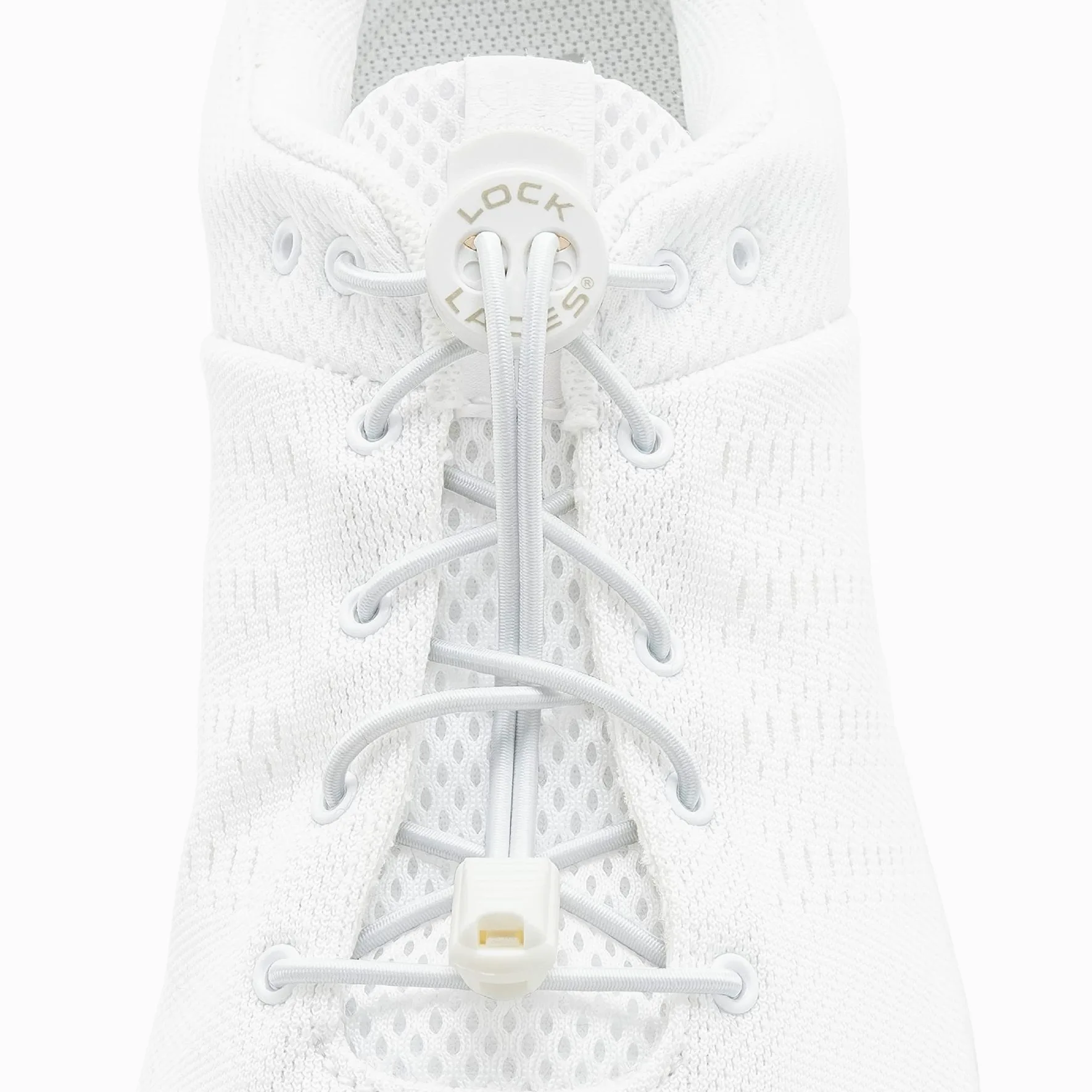 Lock Laces - Cordones elásticos sin lazo, talla única, para niños y adultos, cordones elásticos sin corbata (edición especial), Blanco sólido, Talla única