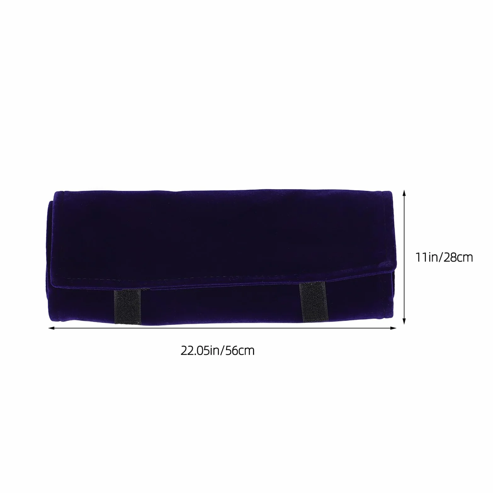 SUPVOX Estuche Organizador de Joyas de Viaje Azul Oscuro de Terciopelo Rollo Porta Collares Antienredos Compacto para Collares Anillos Pendientes y Pulseras Bolsa Enrollable Segura y