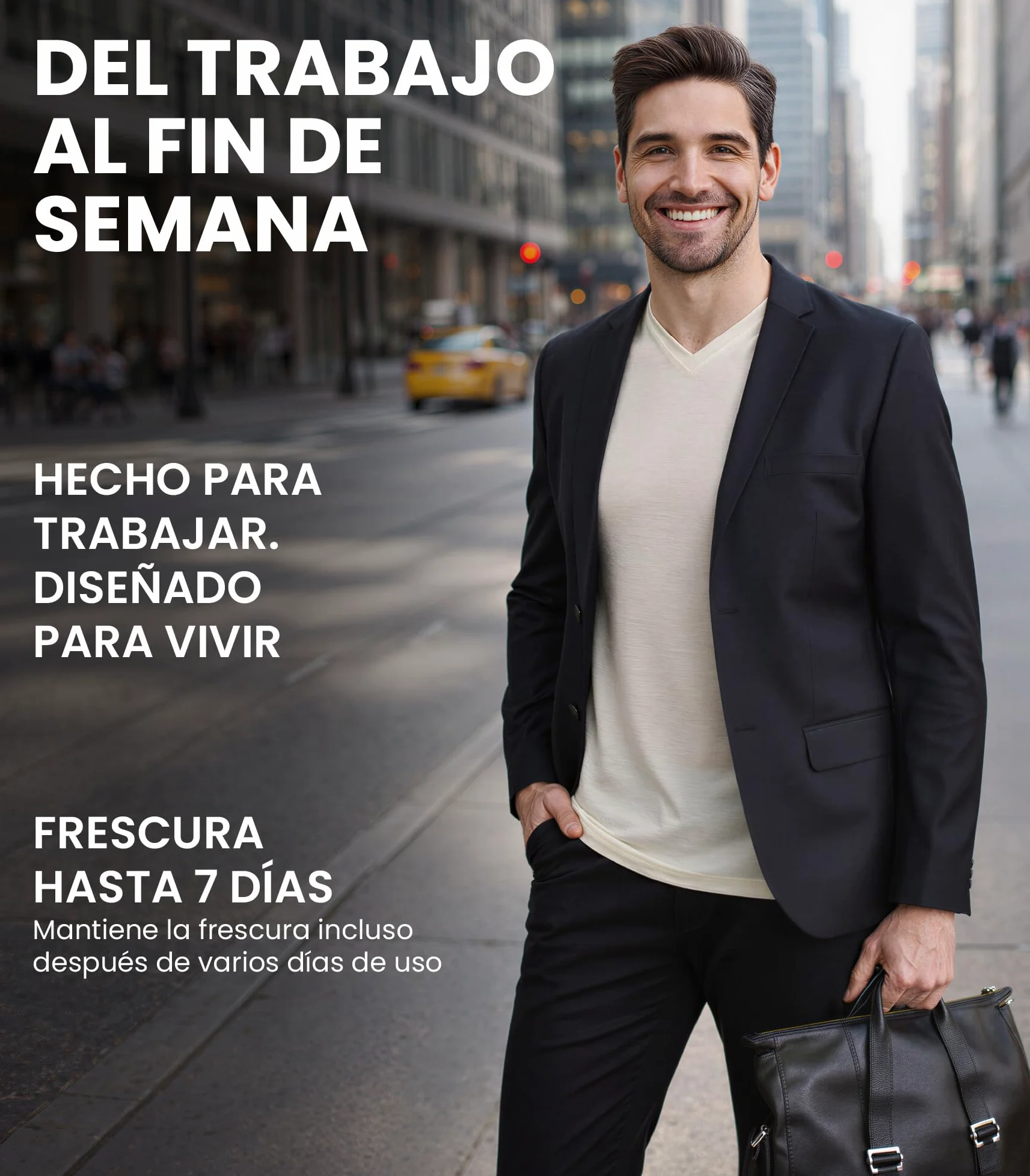 Camisetas Interiores de Merino para Hombre (Cloud, M)