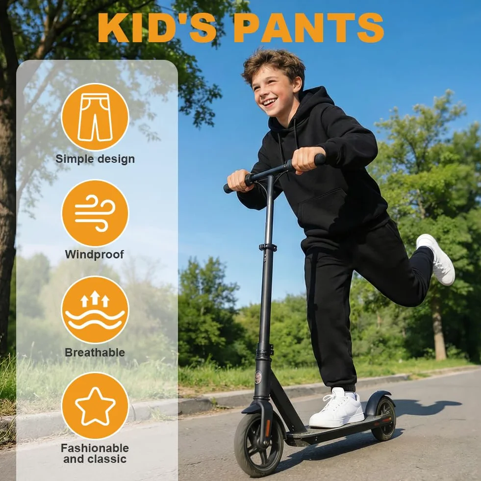 Pantalones para Niño Deportivos Casuales Pierna Recta Cintura Elástica Dos Bolsillos