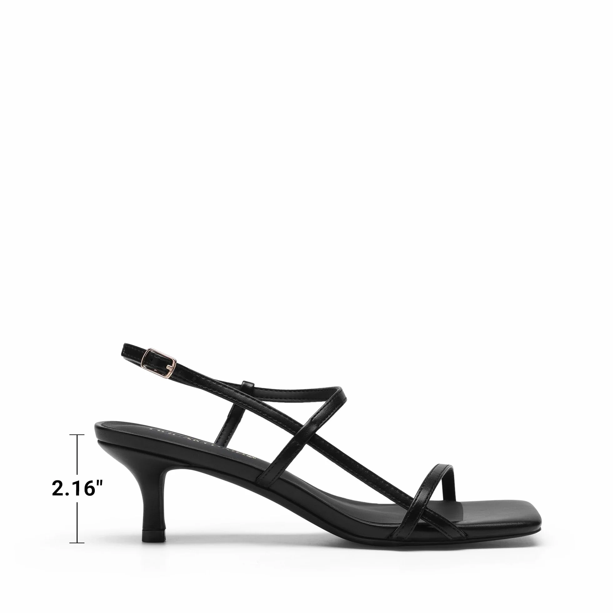DREAM PAIRS Sandalias de Tacón Bajo con Punta Abierta y Correa al Tobillo para Mujer
