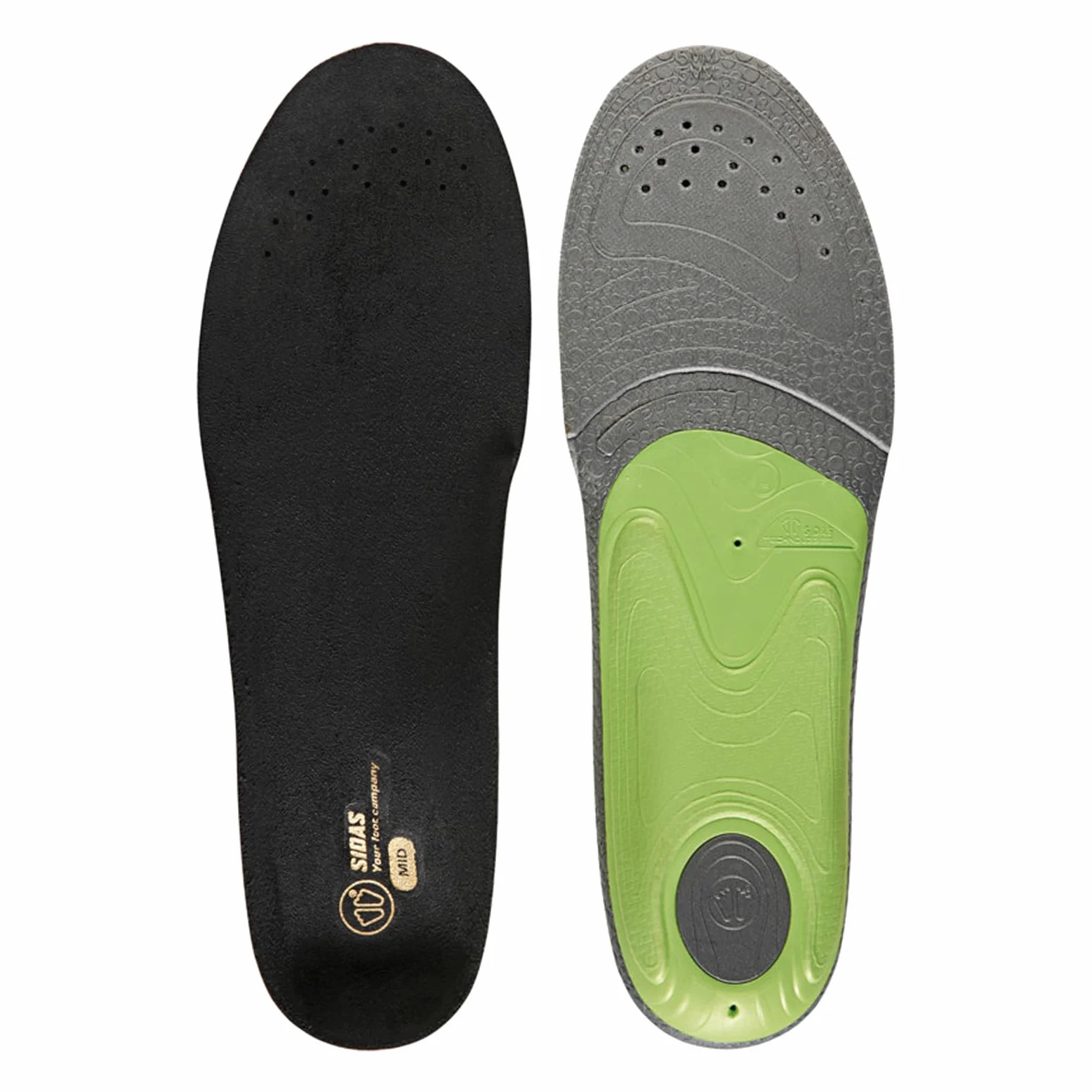 Sidas 3Feet Slim Mid Plantillas/Deportivas, Black/Green, L