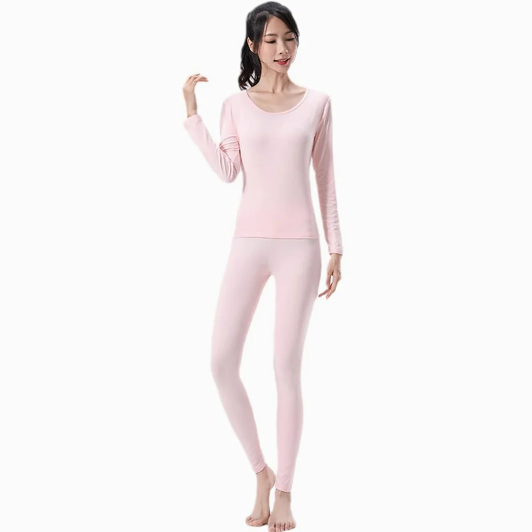 Disimlarl Conjunto de ropa interior térmica para hombre y mujer, rosa, XXL