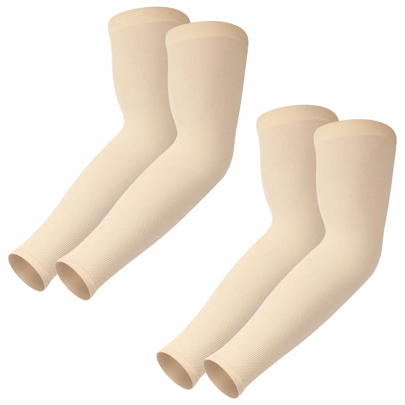 Manguitos UPF 50+ Refrescantes Anti UV Compresión Protección Solar Antideslizantes para Correr Ciclismo 2 Pares