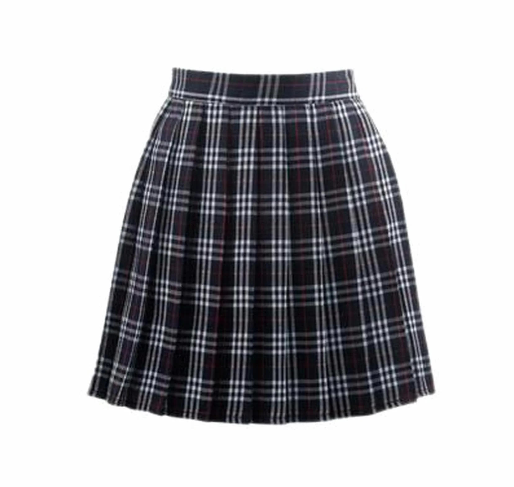 WEITING Falda Plisada Corta de Cintura Alta para Mujer - Cuadros Rojos y Verdes - XL