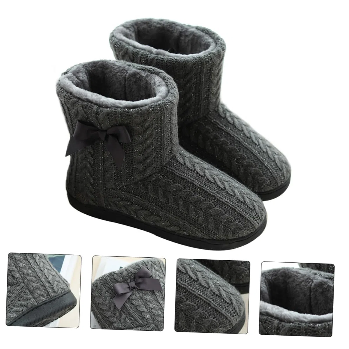 GALPADA Botas de Punto para Mujer Talla 39-40, Suela de Goma Antideslizante
