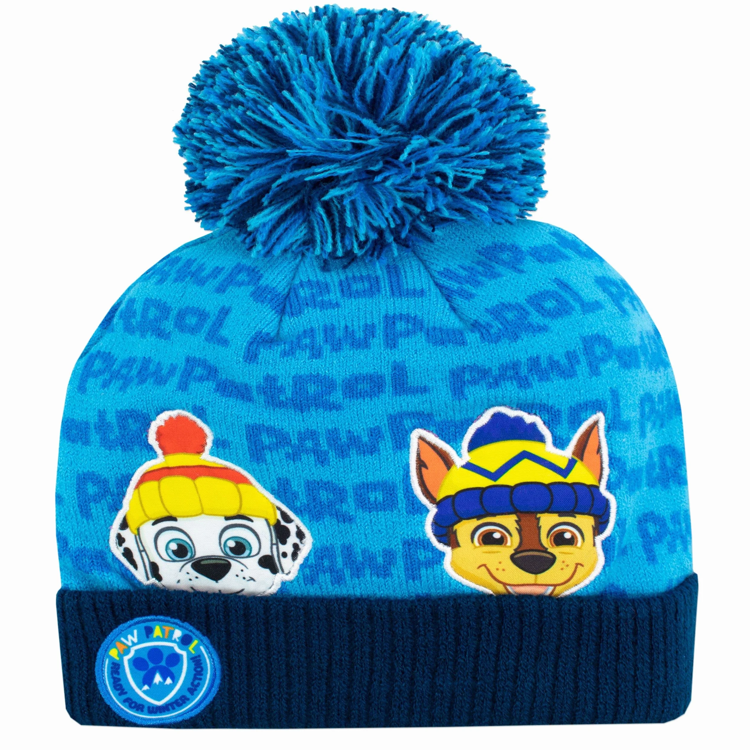 Paw Patrol Set de gorro y guantes de invierno para niños Chase and Rubble Azul Talla única