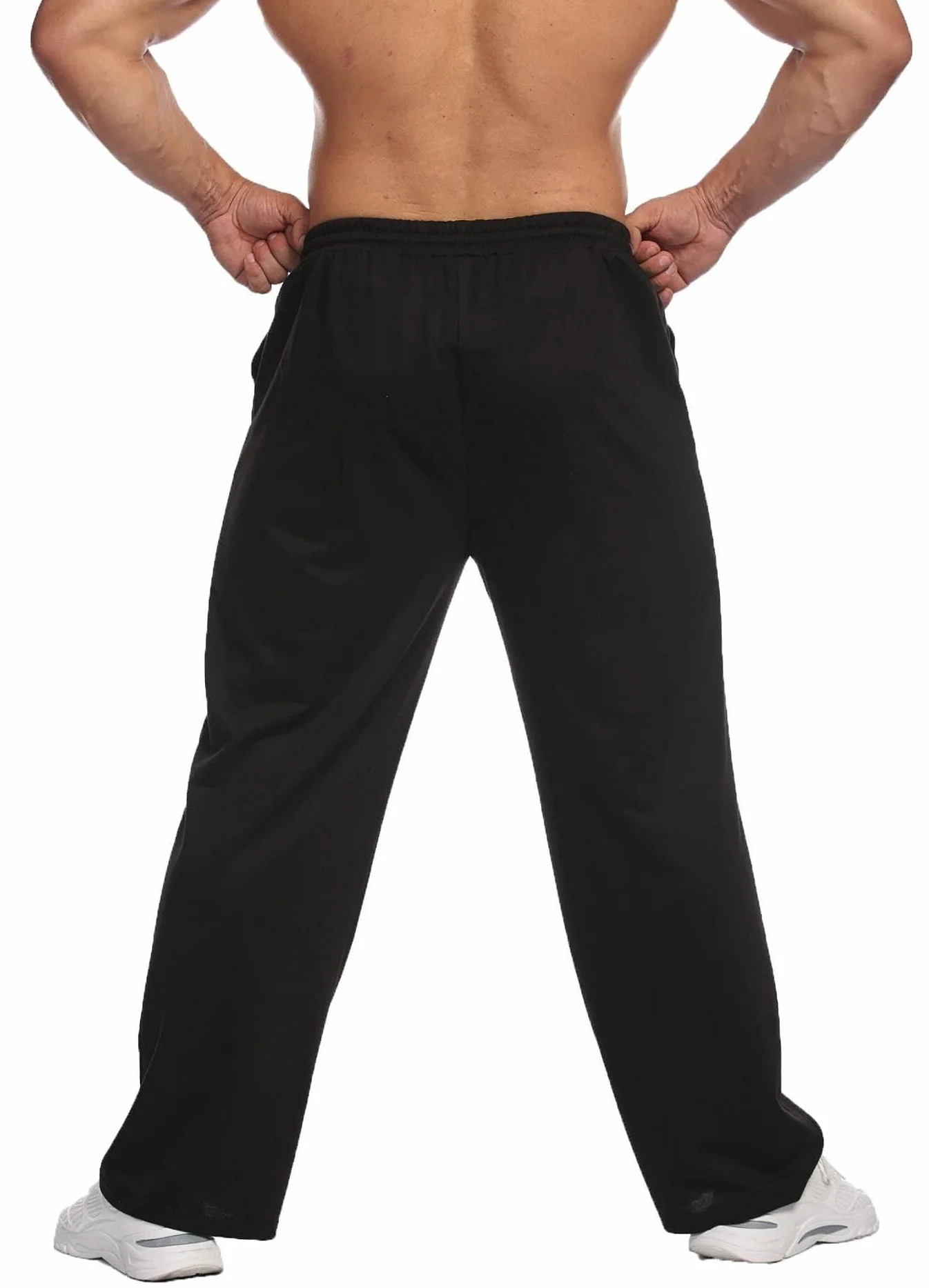 PINSPARK Pantalones de chándal Hombre Entrenamiento Deportivos algodón Largos Informales Holgados Anchos Fitness Yoga Estar por casa S-XXL