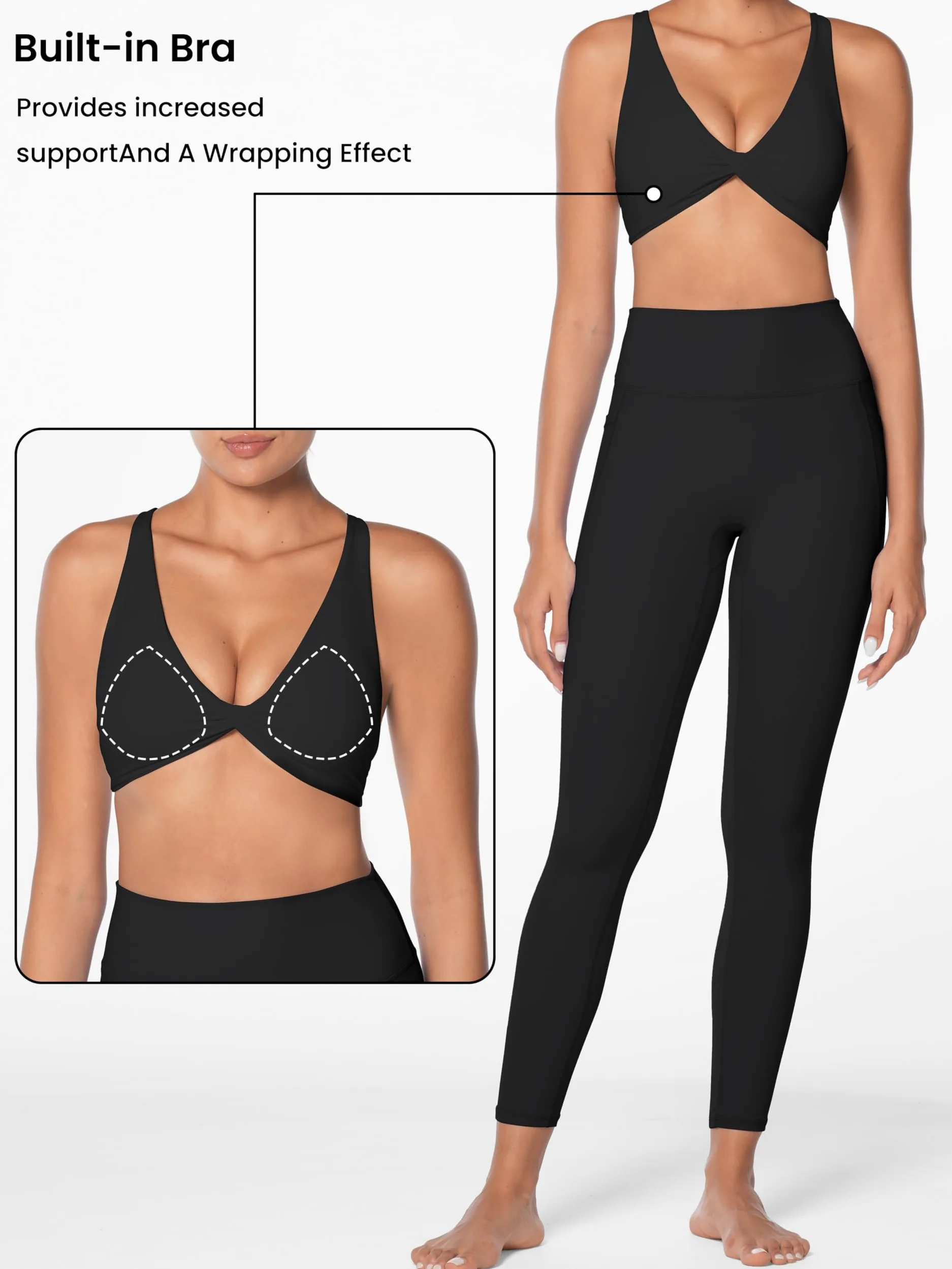 Sunzel Sujetador deportivo con cuello en V para mujer, de bajo impacto, con almohadillas extraíbles, tirantes cruzados, espalda descubierta, para salir, casual, acolchado