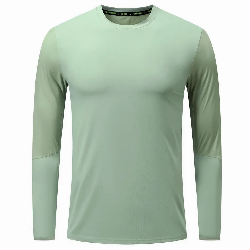 GLDFW - Camisetas deportivas de manga larga para hombre, para correr, fútbol, senderismo, fitness, ciclismo, gimnasio, elásticas, transpirables