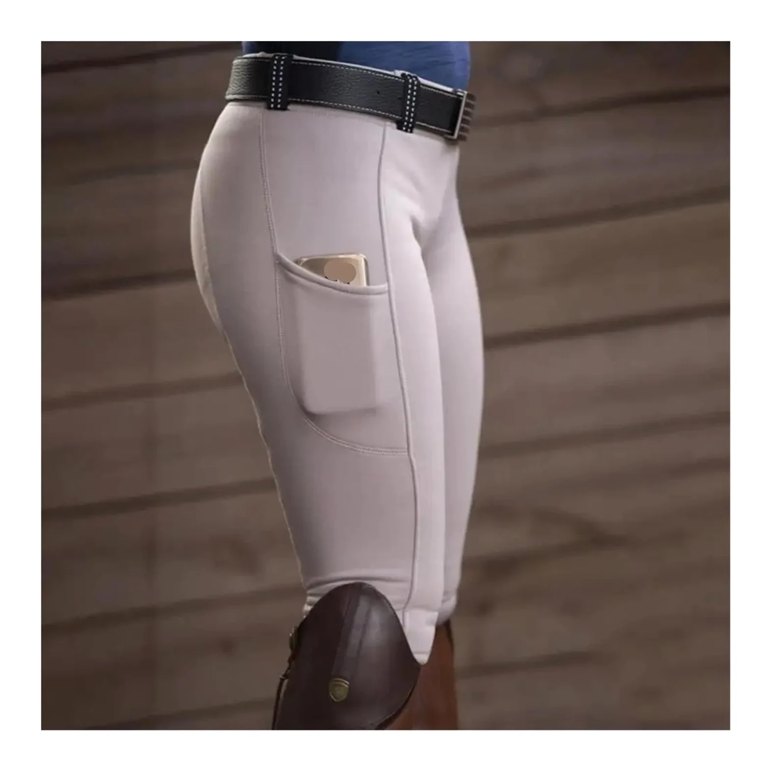 Mallas de equitación con Bolsillo y realce Cadera for Mujer, Pantalones, calzas ecuestres para Ciclismo Y Deportes