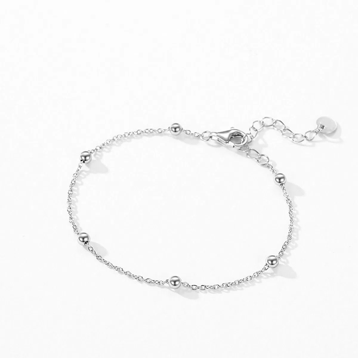 Pulsera para mujer, pulsera de eslabones de cadena para mujer, cadena con cuentas de oro blanco, conjuntos de joyas para mujer
