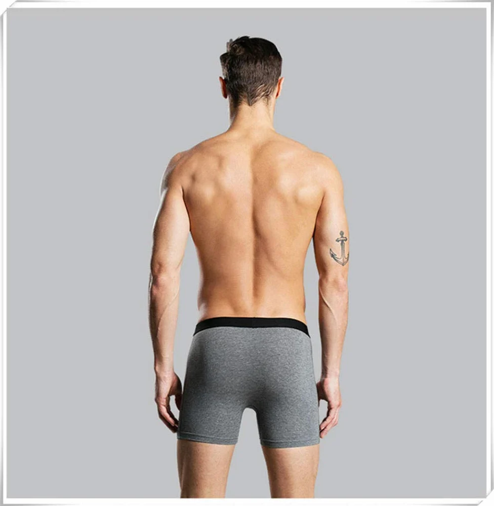 BLOMDE Boxer Hombreropa Interior Larga De Algodón Boxers Boxer Calzoncillos Suaves De Homme Bragas Masculinas Pantalones Cortos Pierna