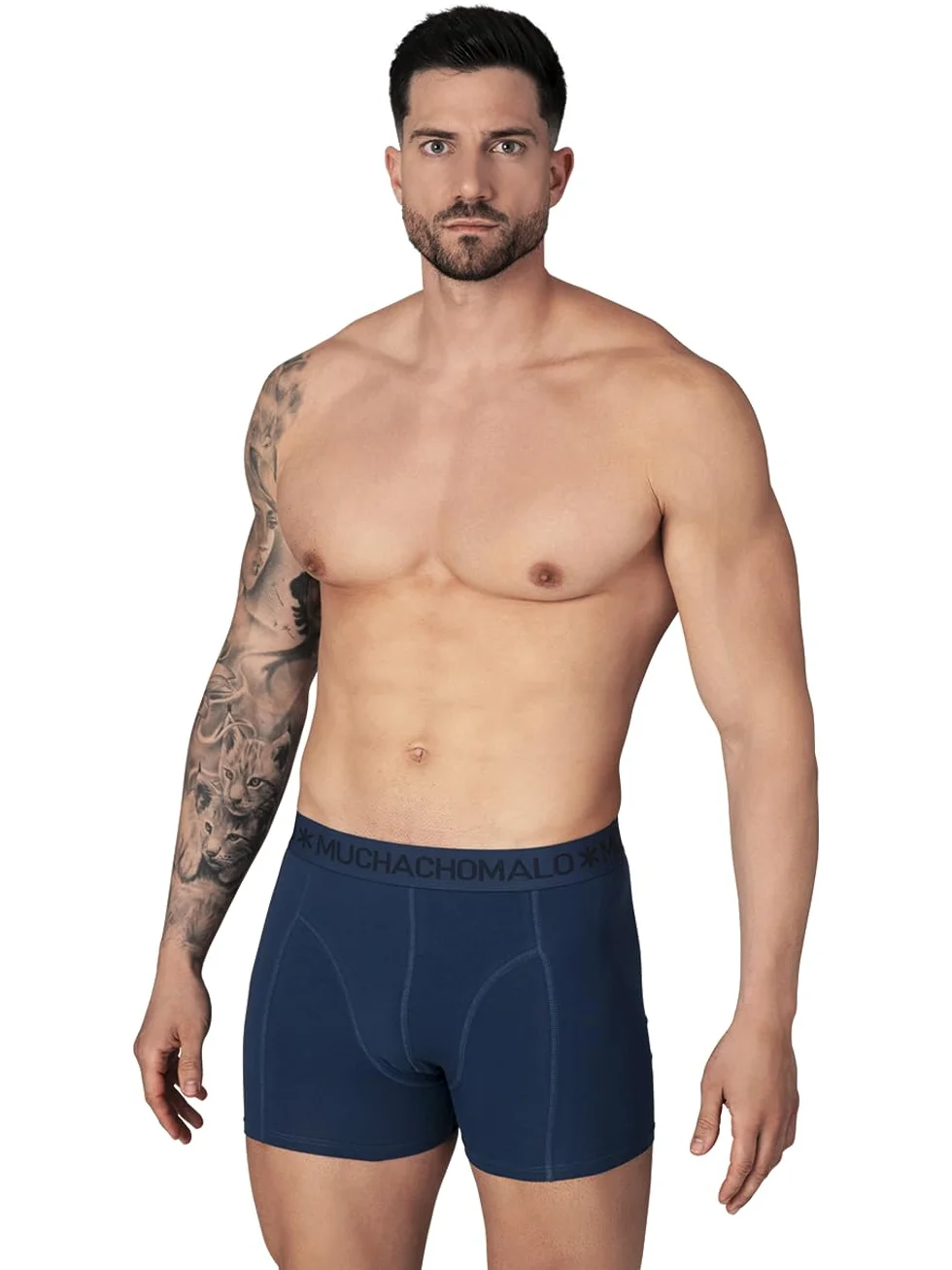 Muchachomalo Calzoncillos para Hombre, Ropa Interior Lisa de Algodón para Hombre, Pack de 7 Unidades, Bóxers Lisos de Corte Clásico con Cintura Elástica