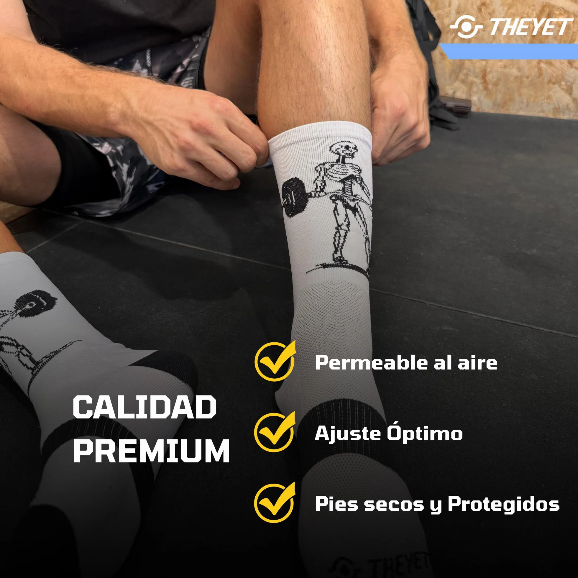 Theyet Calcetines Crossfit Deporte Unisex Técnicos Transpirables Compresivos Cómodos Talla 39-45
