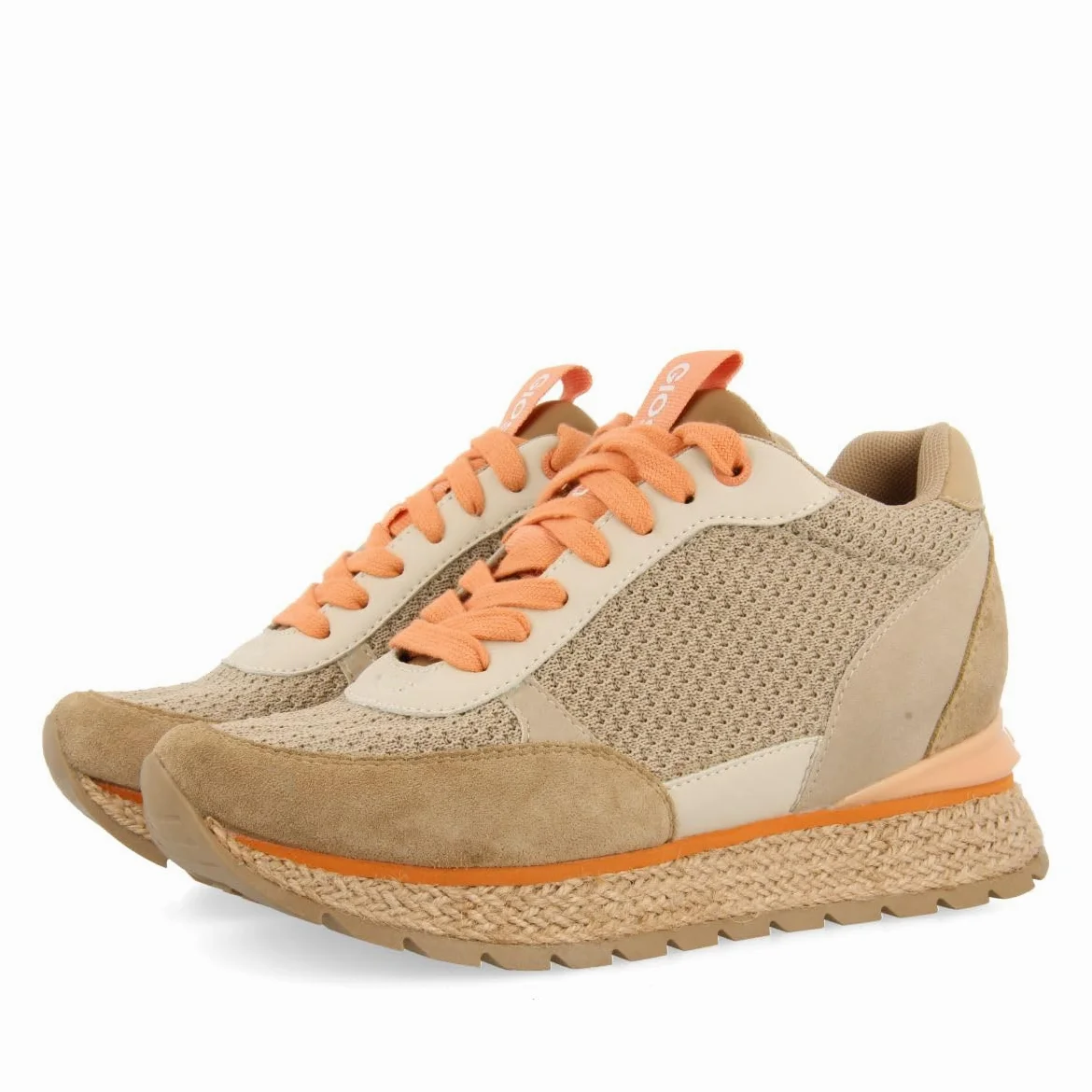 Sneakers Beige Estilo MEDITERRÁNEO con CUÑA Interna para Mujer KAJAN