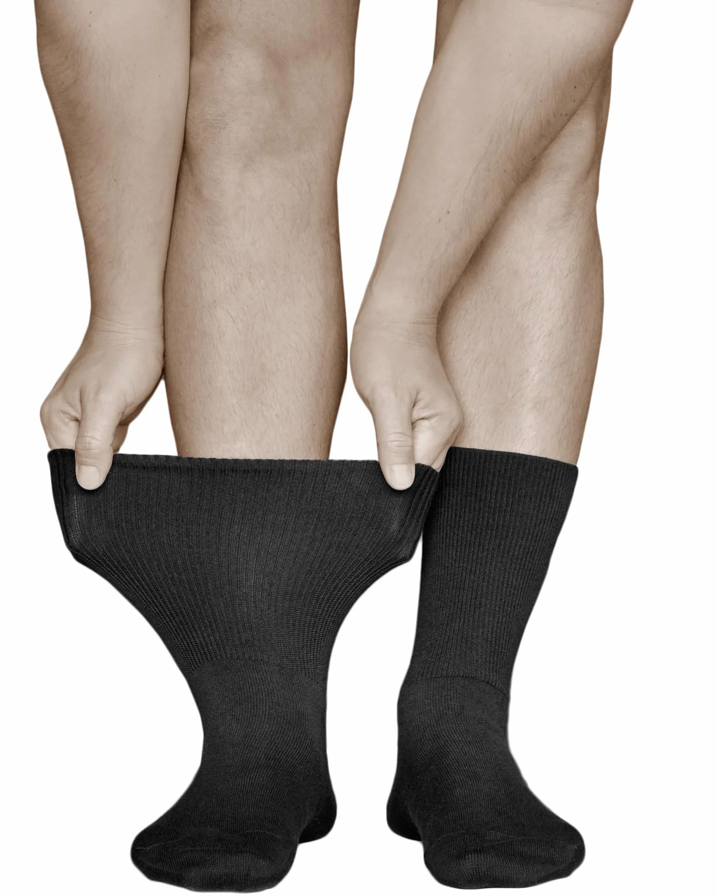 vitsocks Hombre Calcetines Extra Anchos No Aprietan Diabéticos (3 PARES) Sin Goma Antipresión Pies Hinchados Diabetes