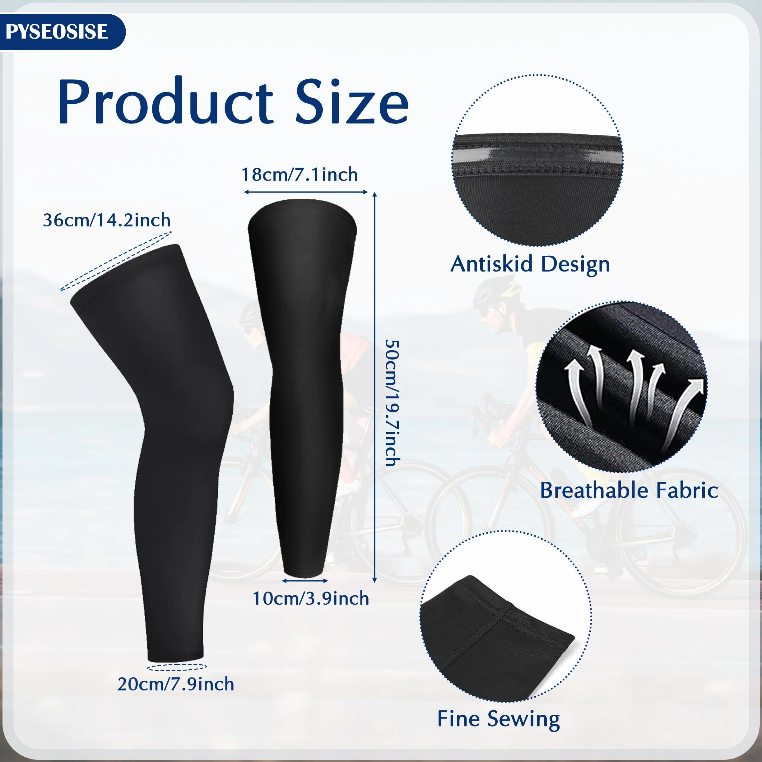 Mangas de Compresión de Longitud, 2 Pares Mangas de Pierna y 2 Pares Mangas para Brazos, Protección UV Verano Arm Sleeves Leg Sleeves para Ciclismo Correr Baloncesto Fútbol
