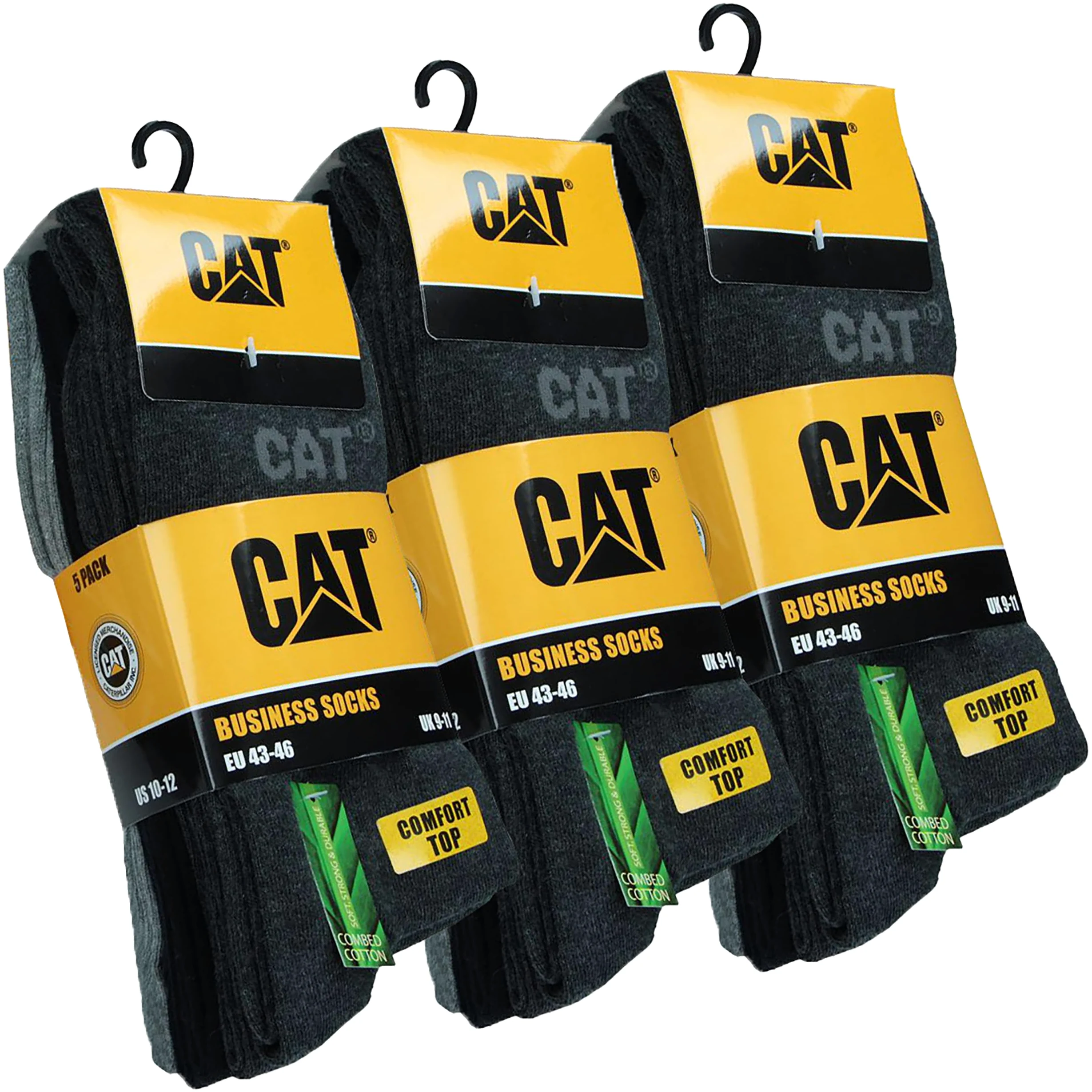 Caterpillar 10 Pares Calcetines Media Pantorrilla para Hombre - Para Cualquier Uso - Absorción Humedad - Algodón Cosido a Mano