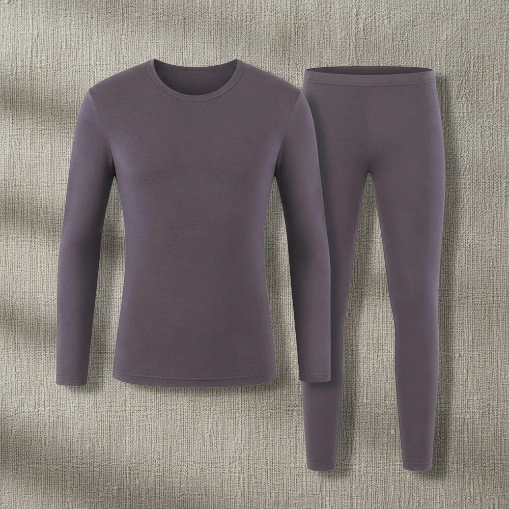 Ropa Interior Térmica Hombre Sin, Tejido modal, antipilling - cuello redondo | larga larga | algodón, antibacteriano 10A, para Esquí