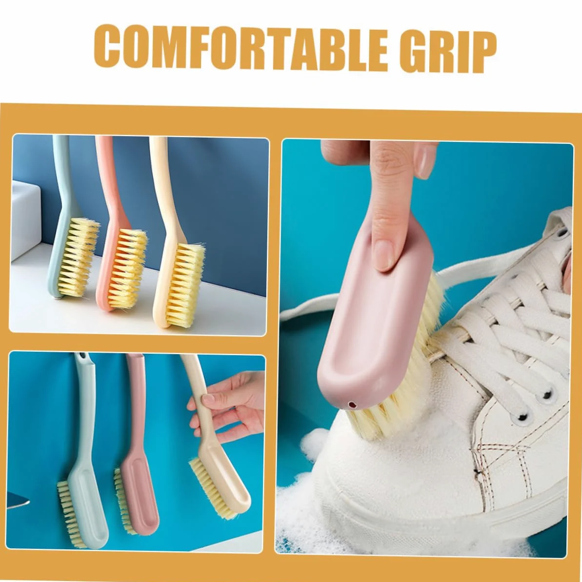 VALICLUD 15piezas Cepillos De Limpieza para Zapatillas De Cepillos Multifuncionales De Mango para Superficies Duras Diseño Ergonómico y