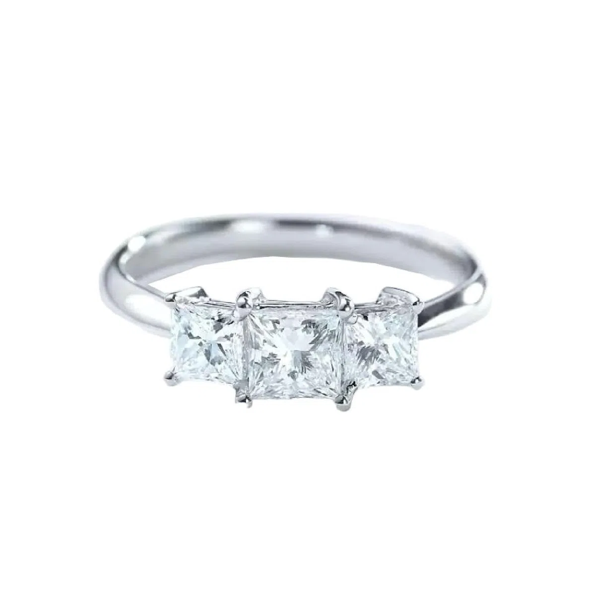 Anillos Mujer Compromiso Anillo de Promesa Oro Blanco 9/14/18 Quilates Diamante Creado en Laboratorio de Talla Princesa de 0,3 CT Talla 18,5 Sólido No Chapado Moderno para Hermana Año Nuevo Joyas