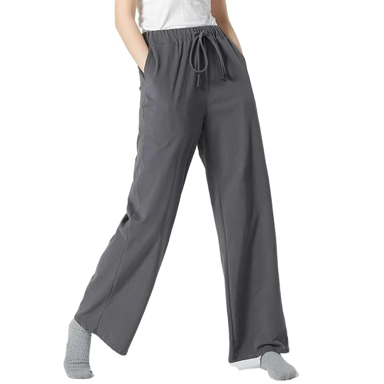 Pantalones de Danza Modernos Sueltos for Mujer, Pantalones Largos Rectos de Pierna Ancha for práctica