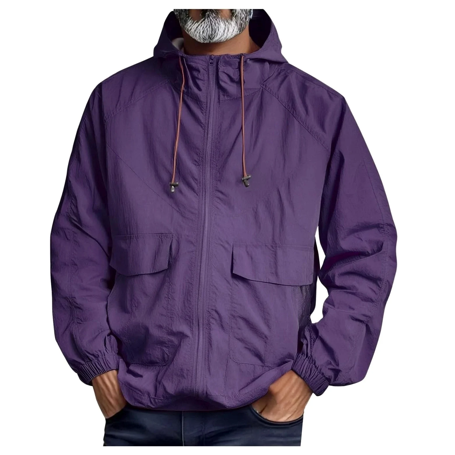 Chaqueta ligera, transpirable y, impermeable, for exteriores, con protección solar UV, de secado rápido, capucha suave Para Hombre