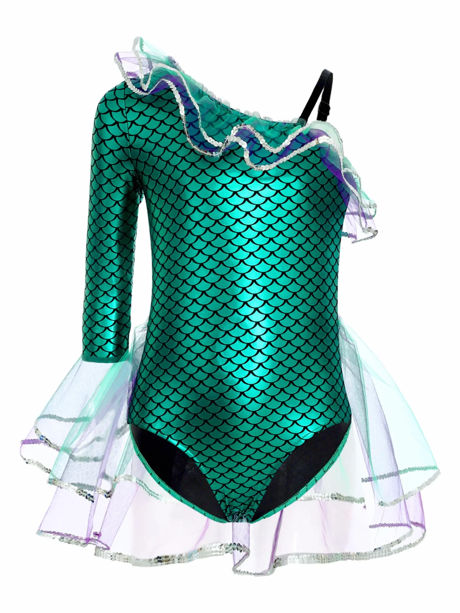 Freebily Vestido De Sirena para Danza De Ballet Niñas Maillot Tutú De Ballet Gimnasia Patinaje Disfraz De Baile Actuación