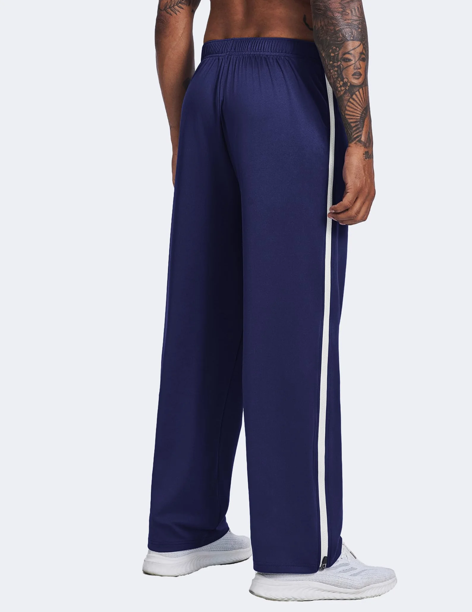 PINSPARK Pantalones largos de deporte para hombre con cremallera completa de entrenamiento
