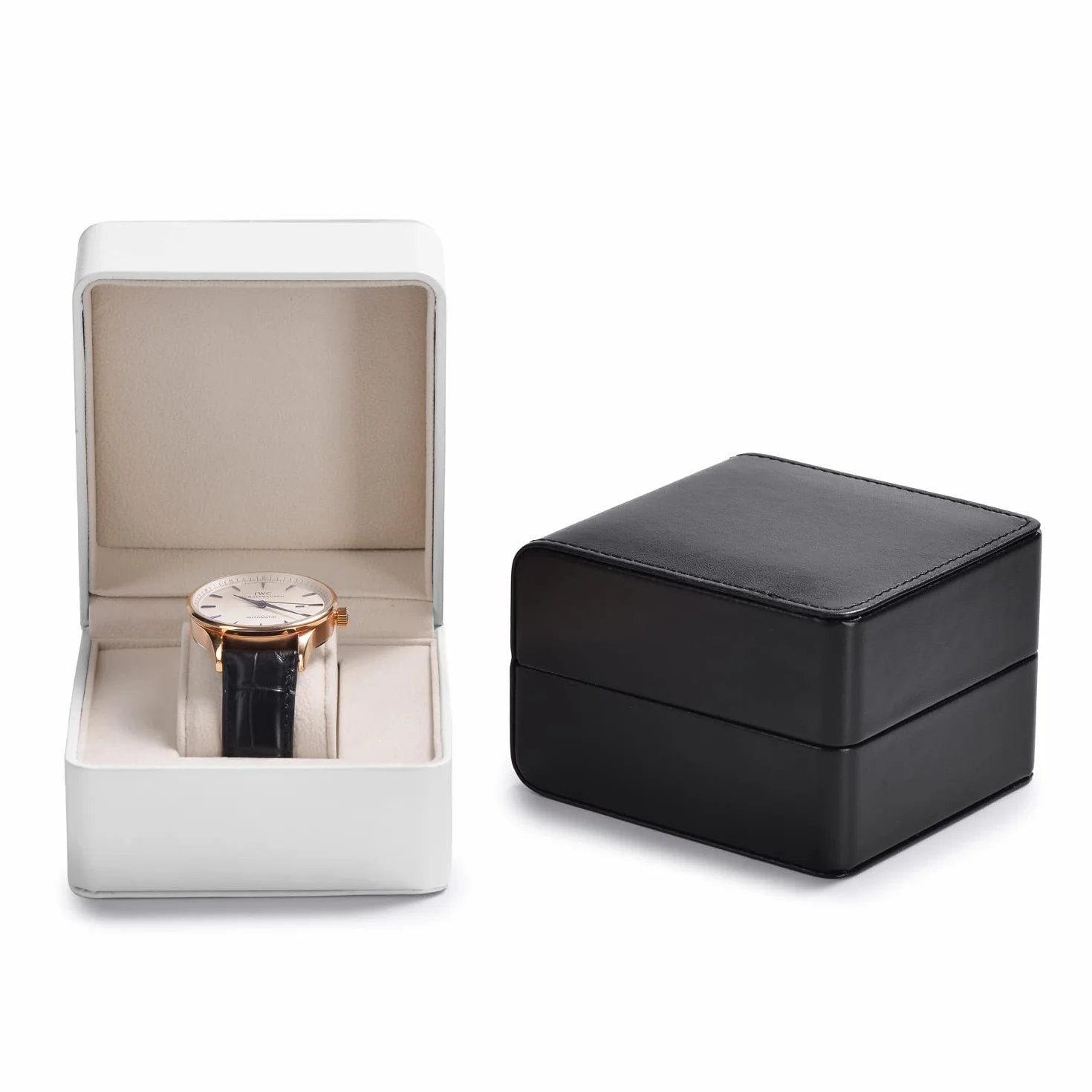 Oirlv Estuche Portátil para Relojes de Gamuza PU Cuero-Caja de Relojes-Organizador Viaje,para Aniversario y Cumpleaños(Blanco)