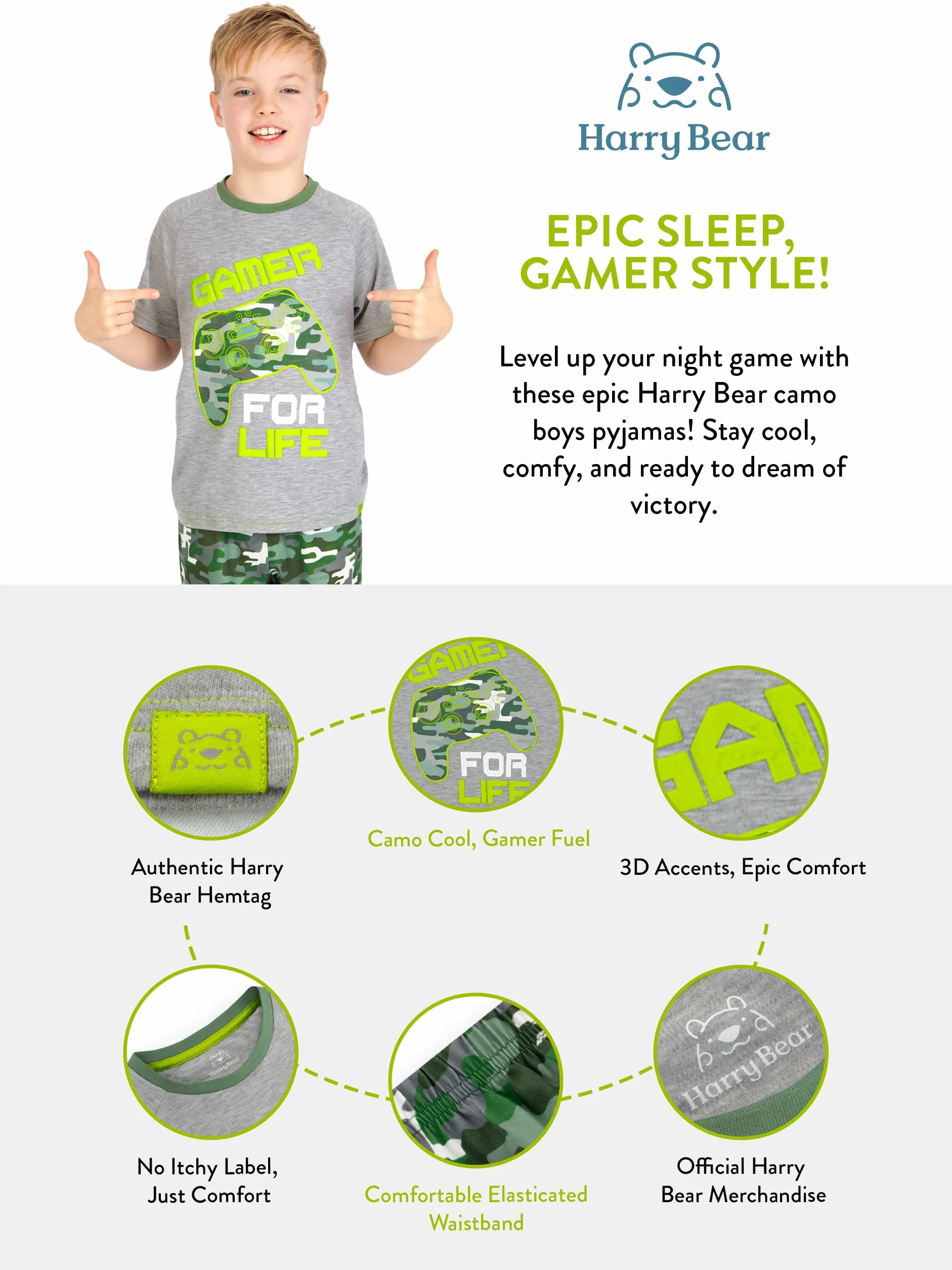 Harry Bear Pijamas Niños Tractor Dino